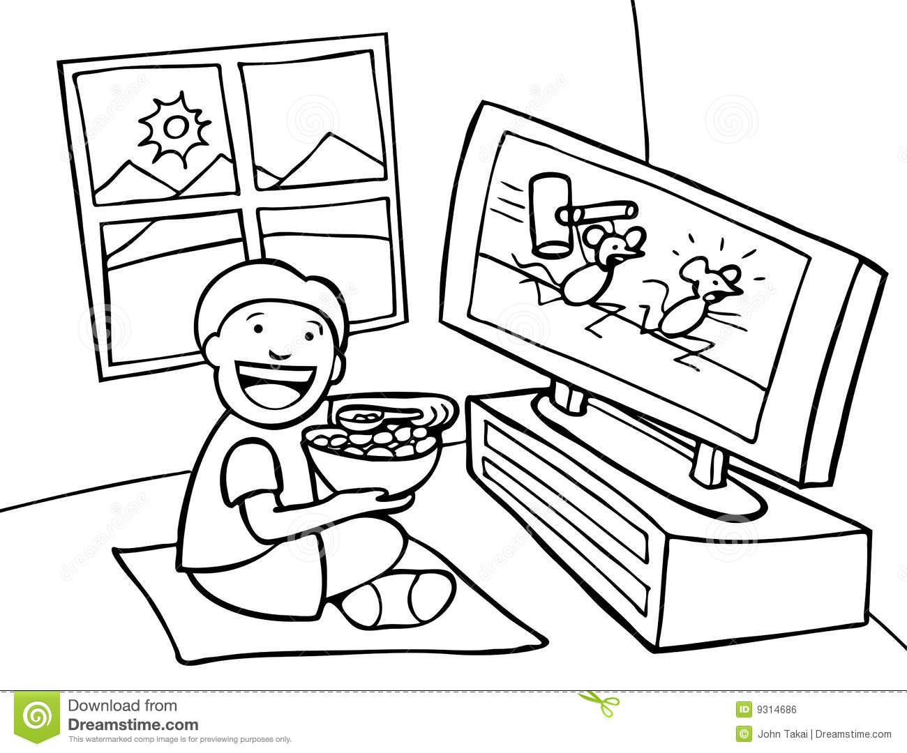 Clipart tv watching 