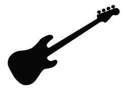 Image guitar outline clip art black and white 