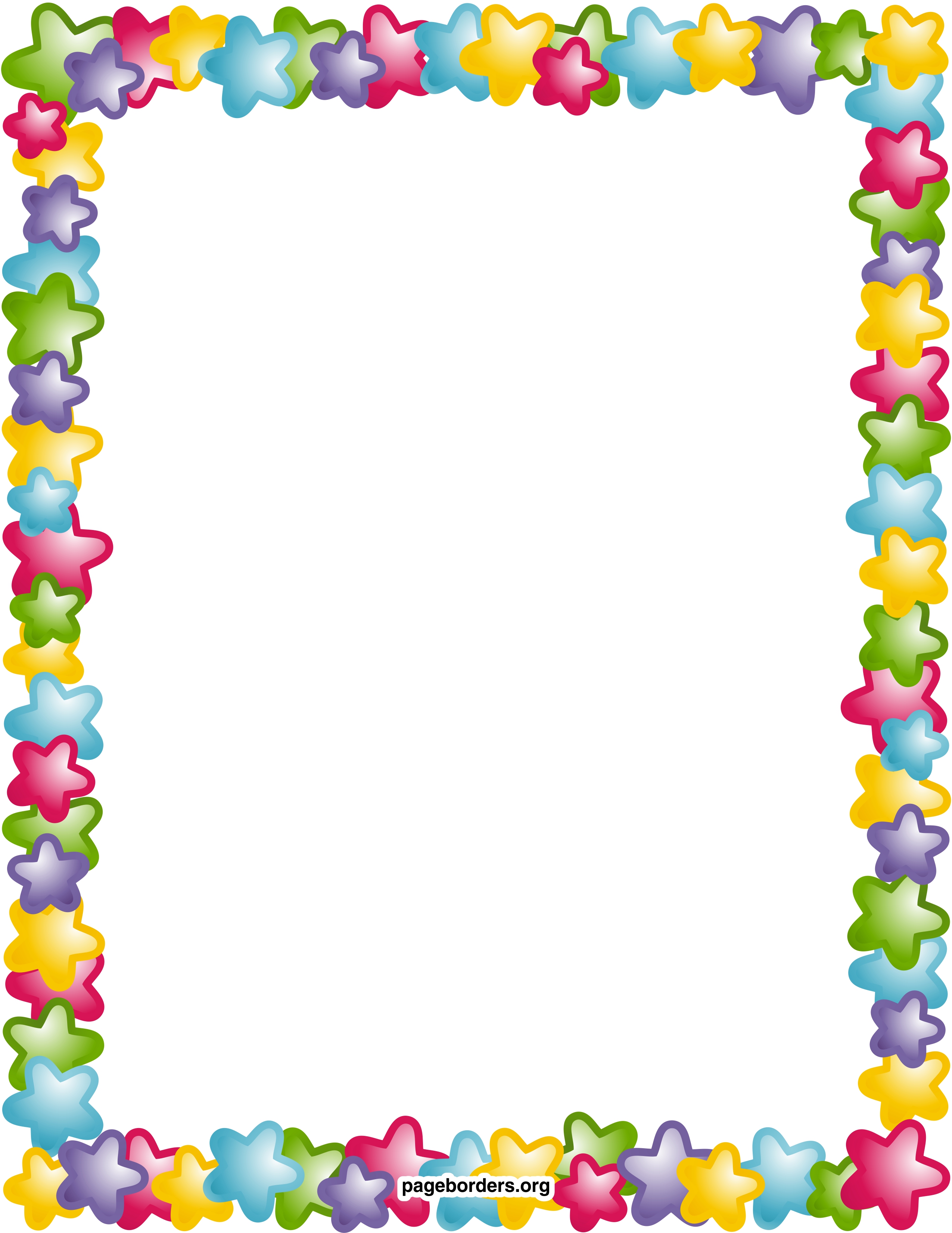 Colorful Star Borders Clipart 