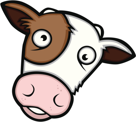 Crazy Cow Silhouette Clip Art, Vector Image  Illustrations 