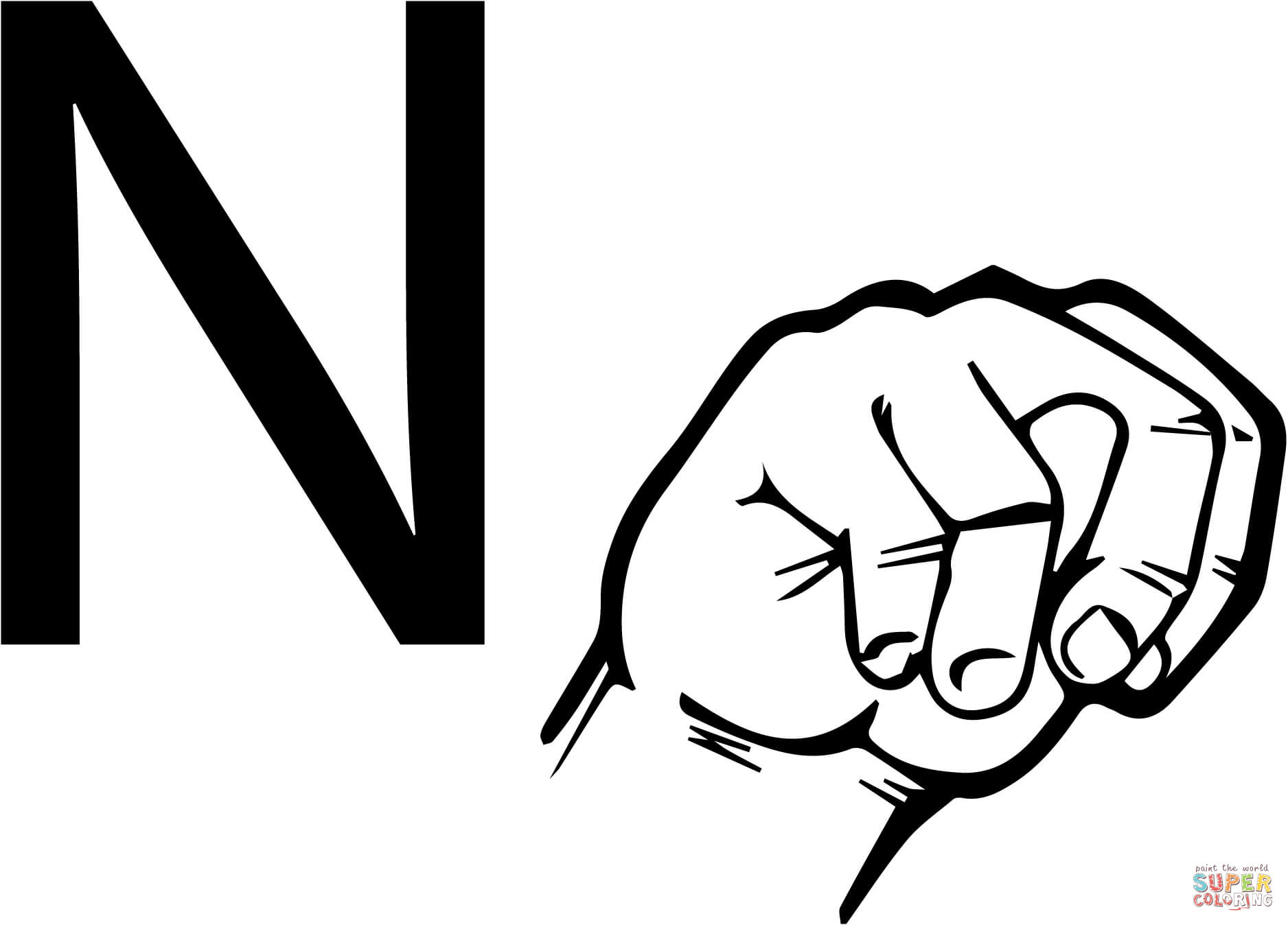 Sign language clipart letter n 