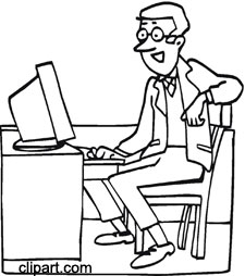 Office Work Clipart Black And White 