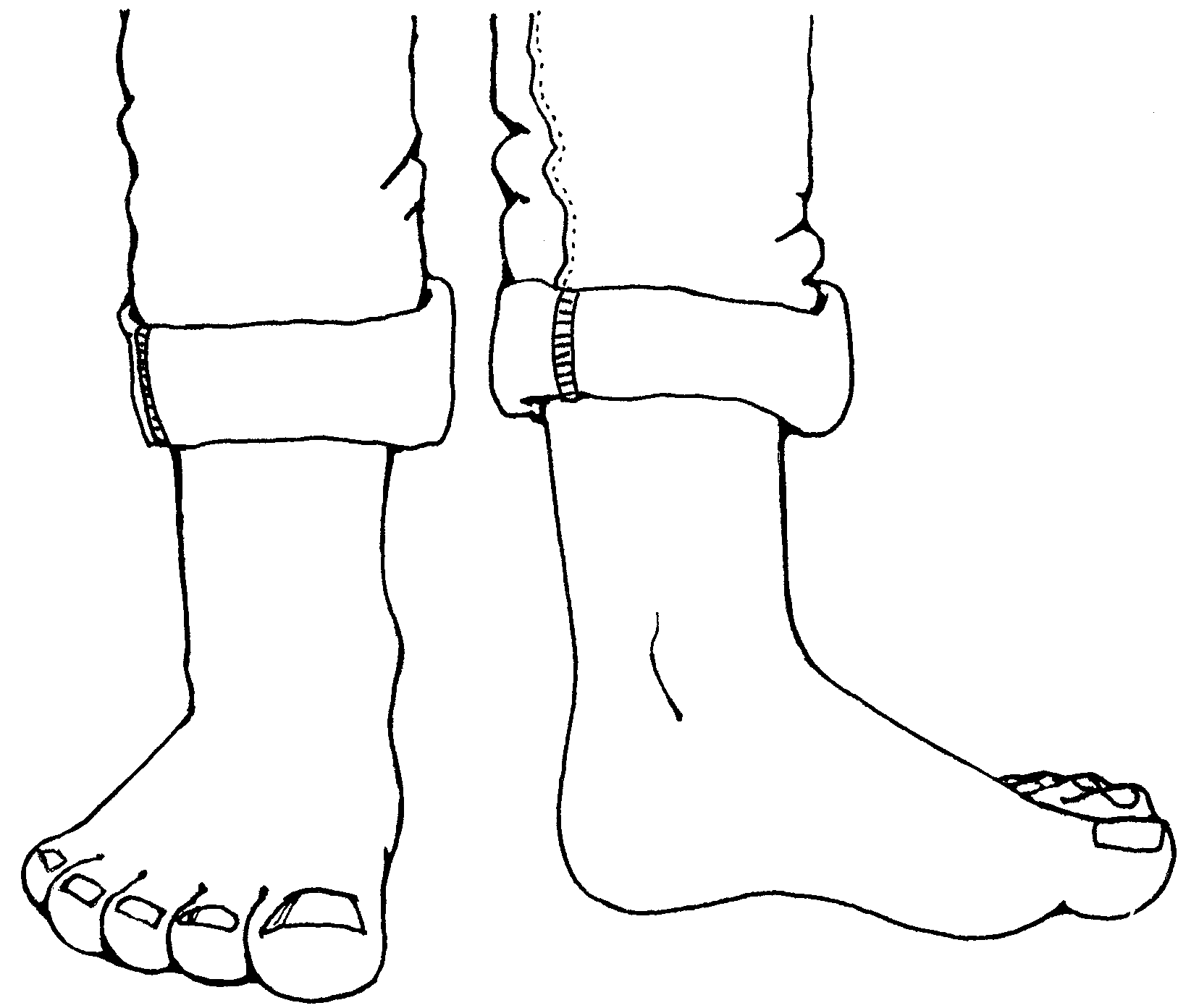 Black and white feet clipart 