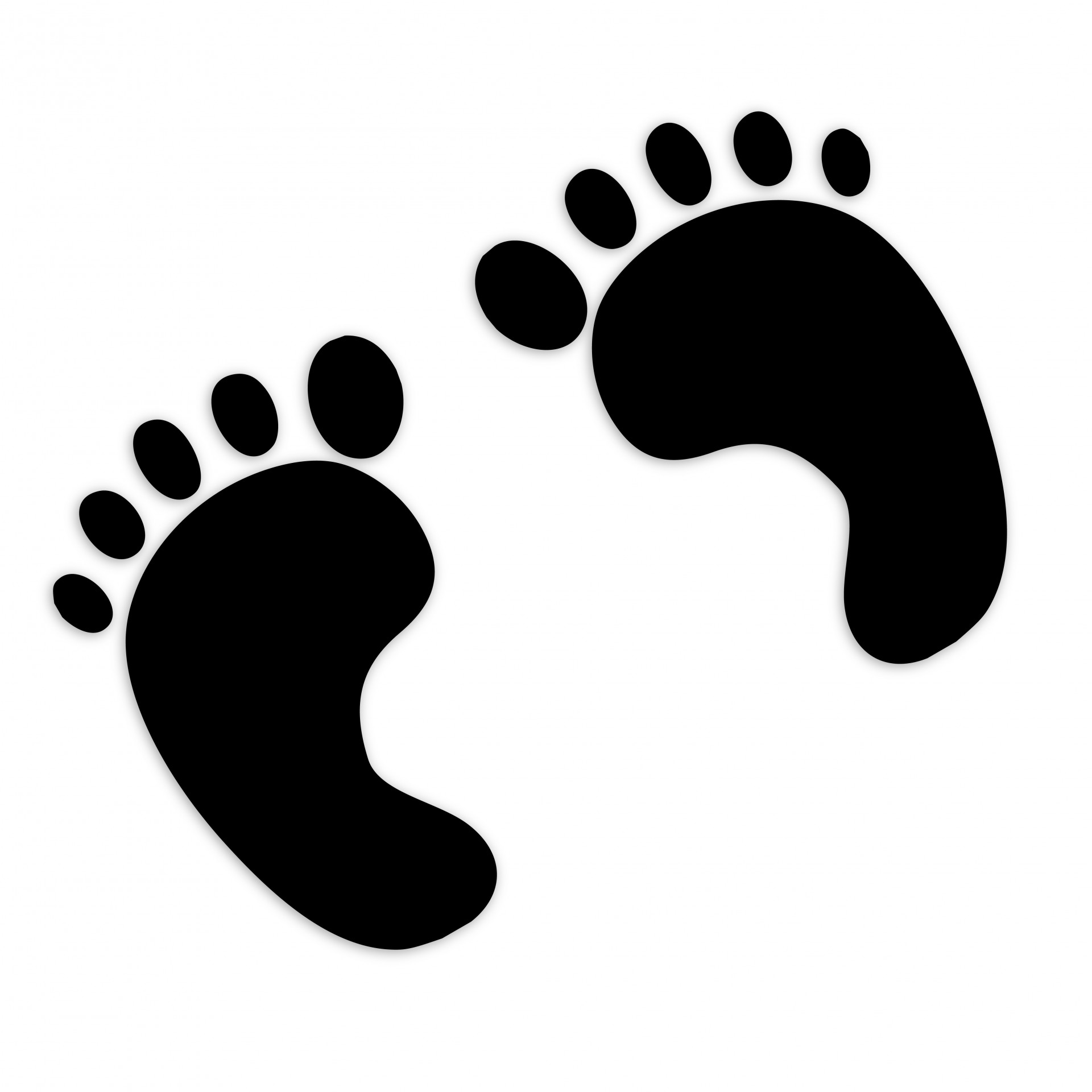 Baby feet clip art black and white 