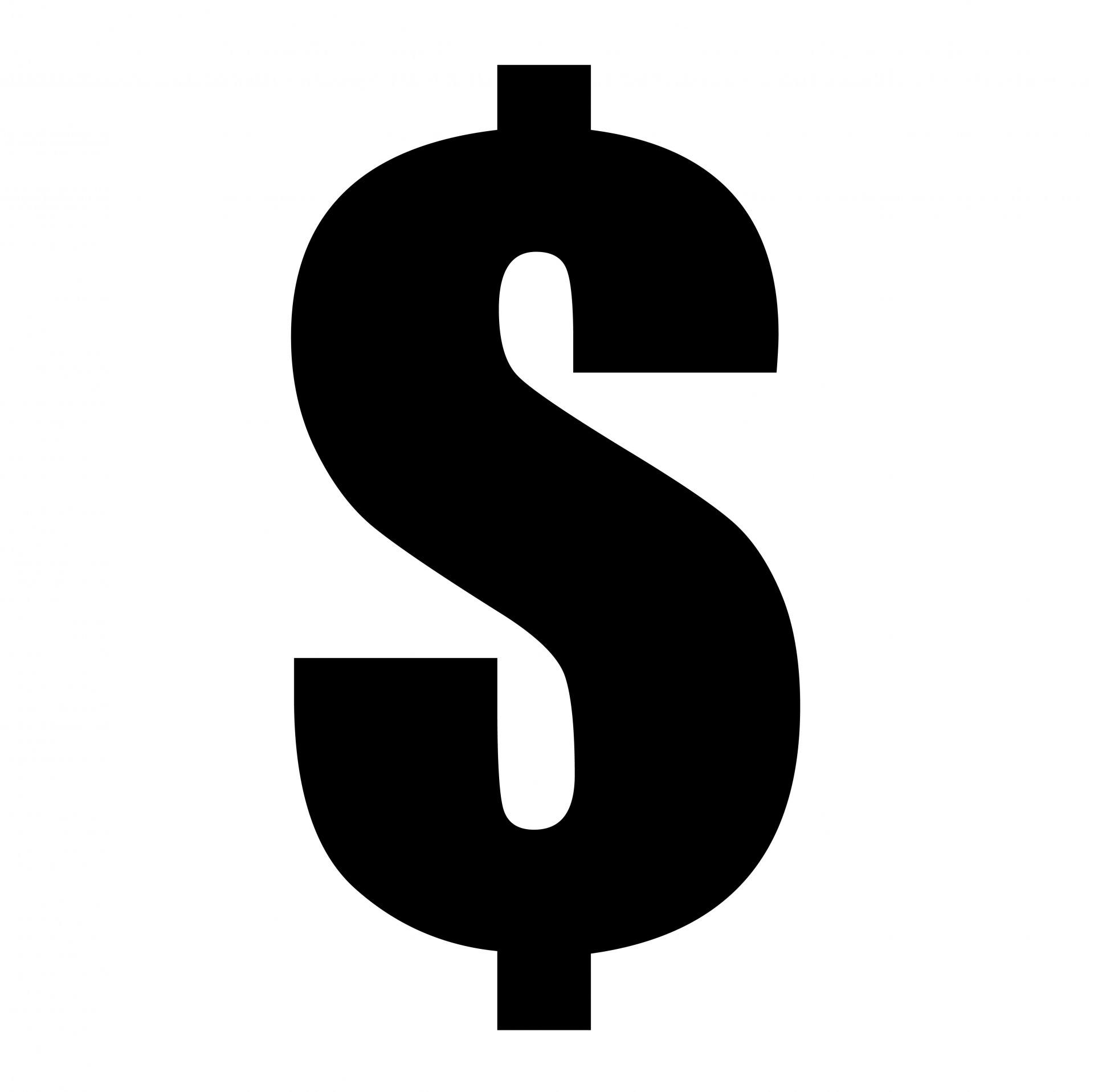 Dollar sign clipart black 