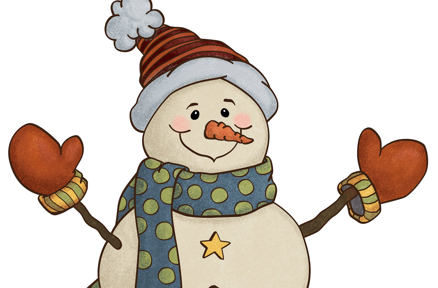 Country Christmas Snowman Clipart 
