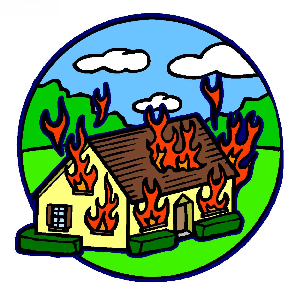 House on fire clip art 