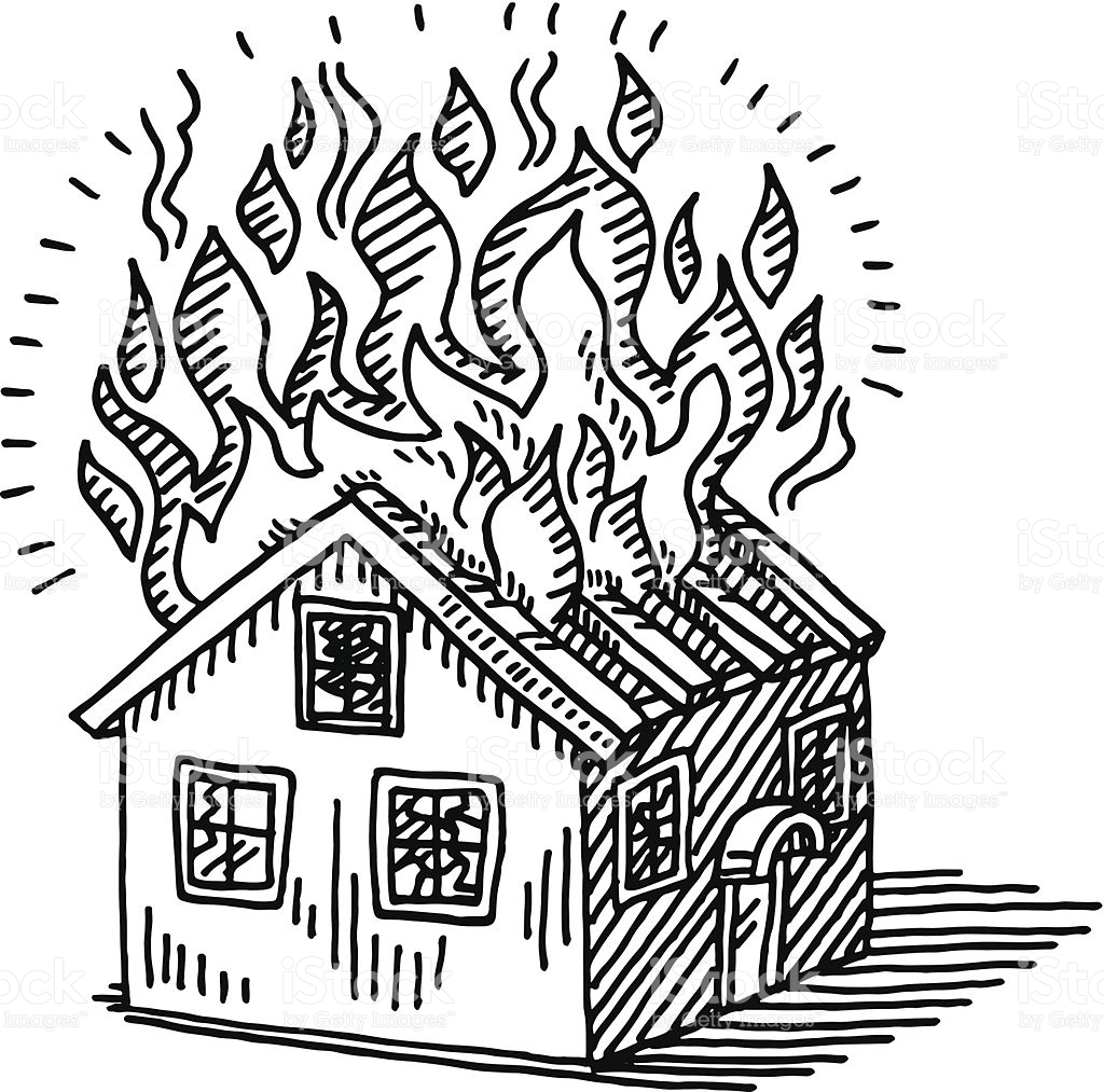 Coloring Pictures Of Houses On Fire Coloring Pages