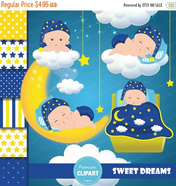 70% OFF SALE Baby boy clipart, Baby shower clipart, Moon clipart 