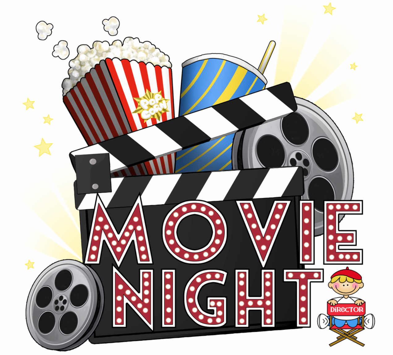 Clipart movie night logo 