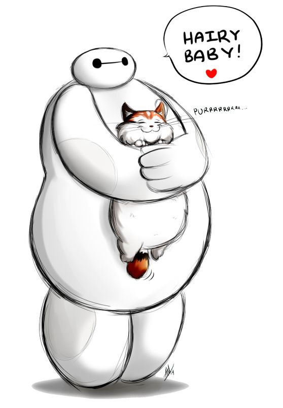 Baymax and the hairy baby 