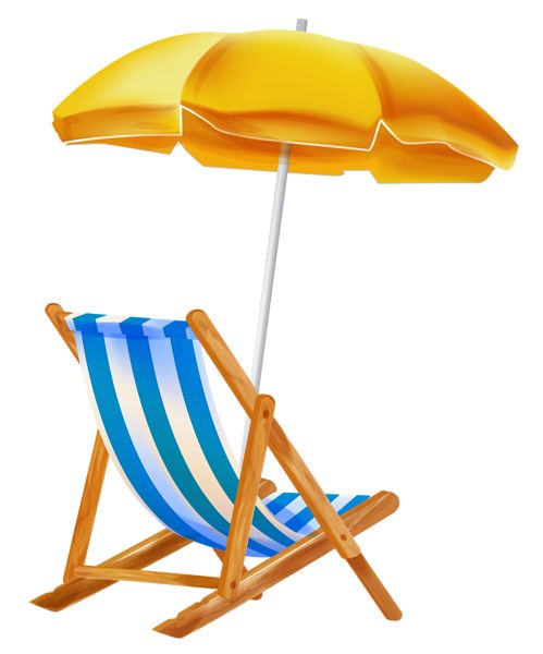 Beach Umbrella with Chair PNG Clipar 