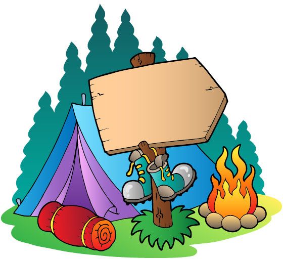 banner of kids camping 