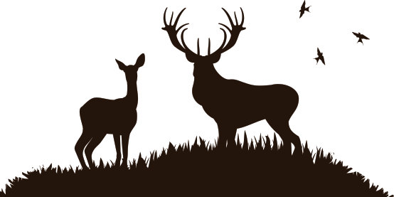 Deer scene clipart 
