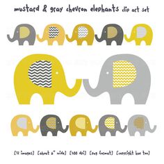 elephant clip art, clipart elephants, chevron lime green navy baby 