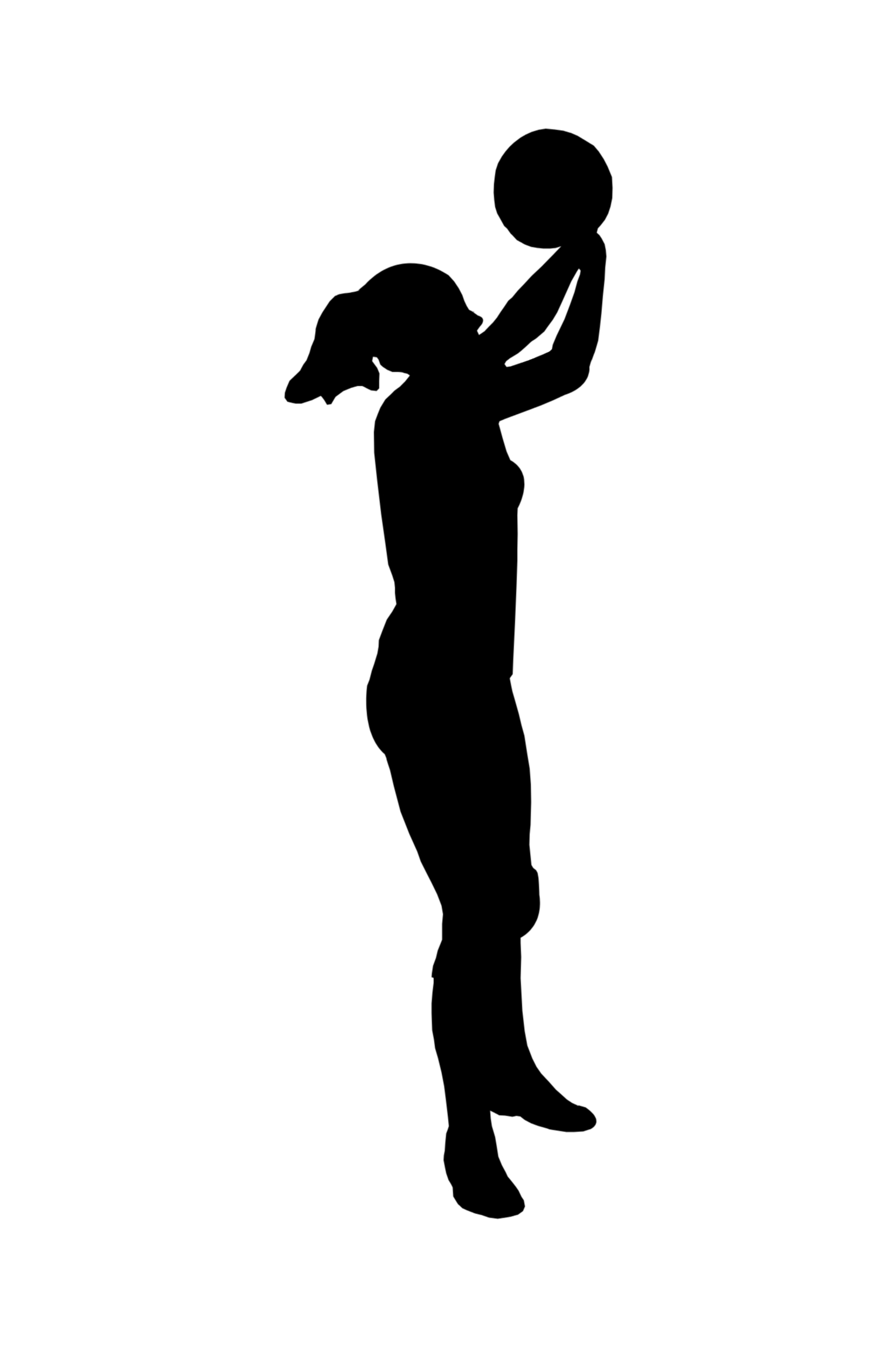 Girls basketball clipart black and white 