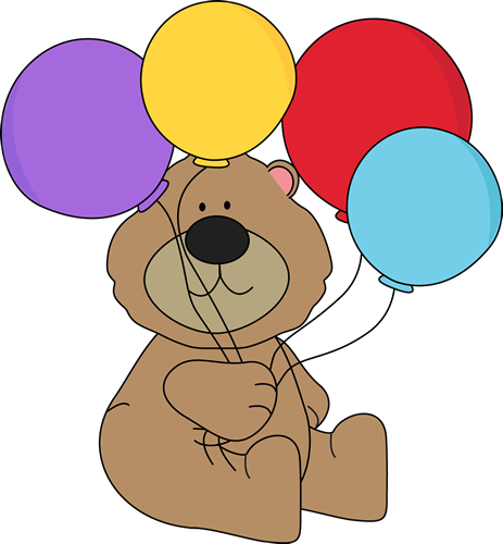 Bear with Balloons Clip Art 