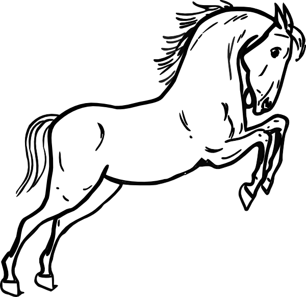 Jumping Horse Outline Clip Art at Clker 