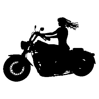 Woman riding motorcycle clipart 