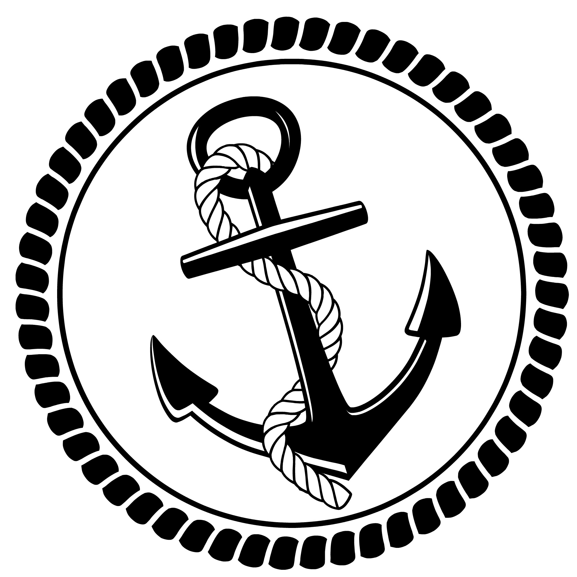 Nautical Anchor With Rope Clipart 