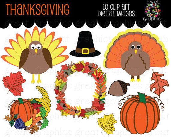 Thanksgiving Clip Art Thanksgiving Digital Clipart Turkey Clip Art 