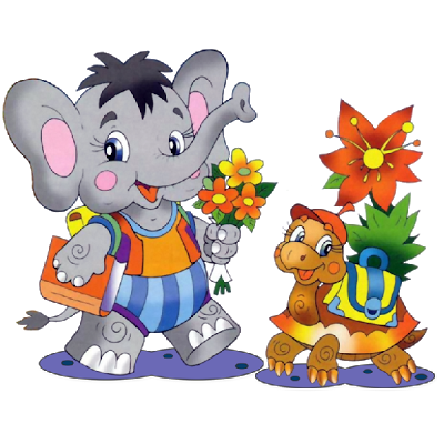 Animals with school bag clipart 