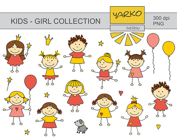 Cute toddlers clipart 