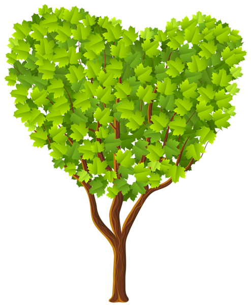 Green Heart Tree Transparent PNG Image 