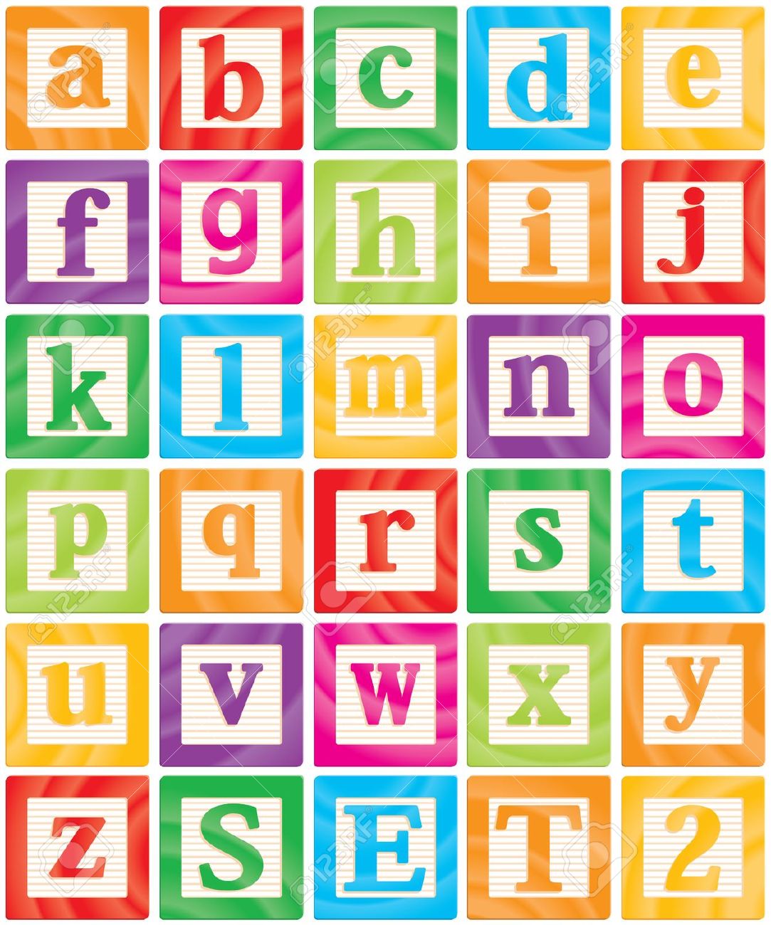Alphabet block letter clipart 