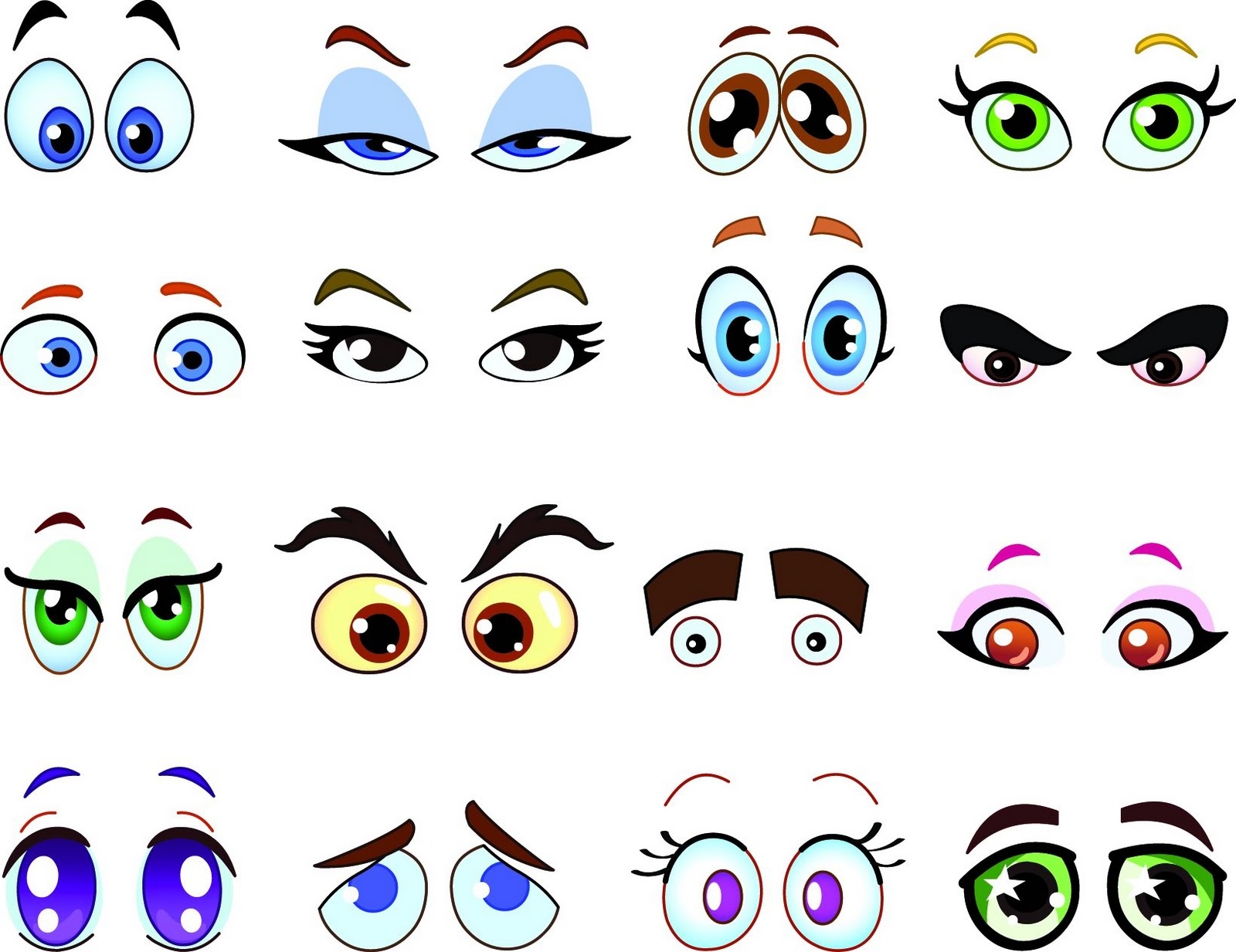 Cartoon Eyes Clipart Cute And Expressive Eyes For Your Creations