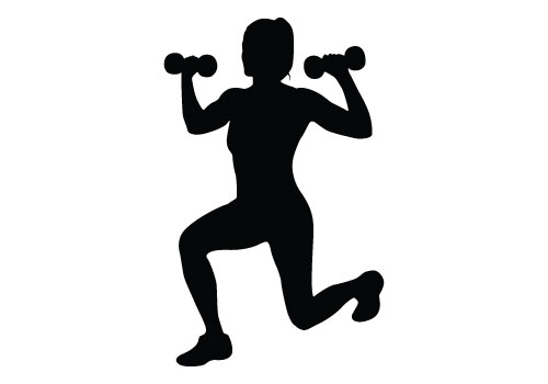 Female Fitness Silhouette Clipart 