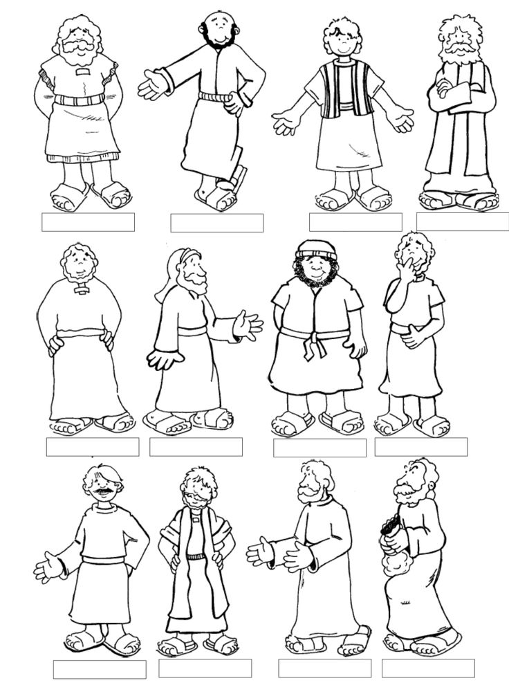 black and white clipart bible characters