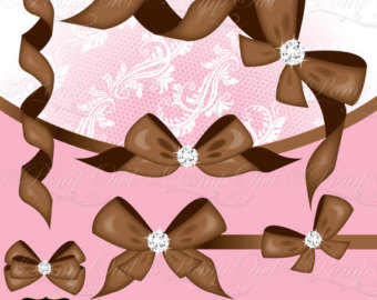 Bows Ribbons cliparts Digital Clip Art pink Cheetah by PompOwl 