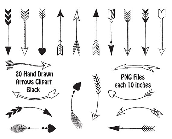 Tribal arrow clipart black and white 