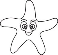outline image of starfish - Clip Art Library