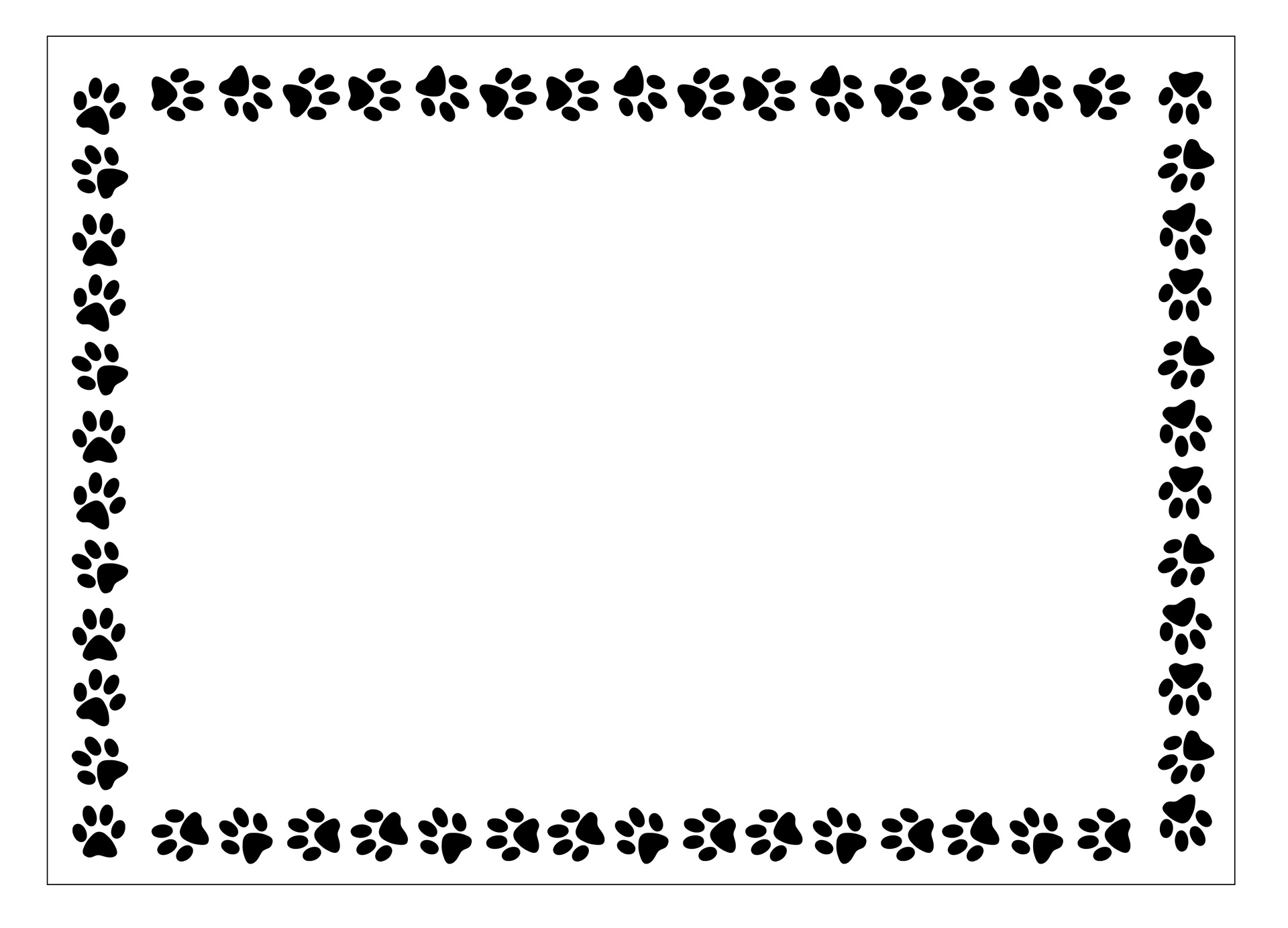 Dog Footprint Borders 