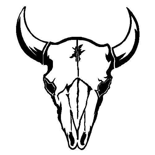 Bison Head Black And White Design 