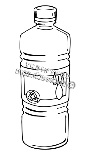 Black And White Water Bottle Clipart 