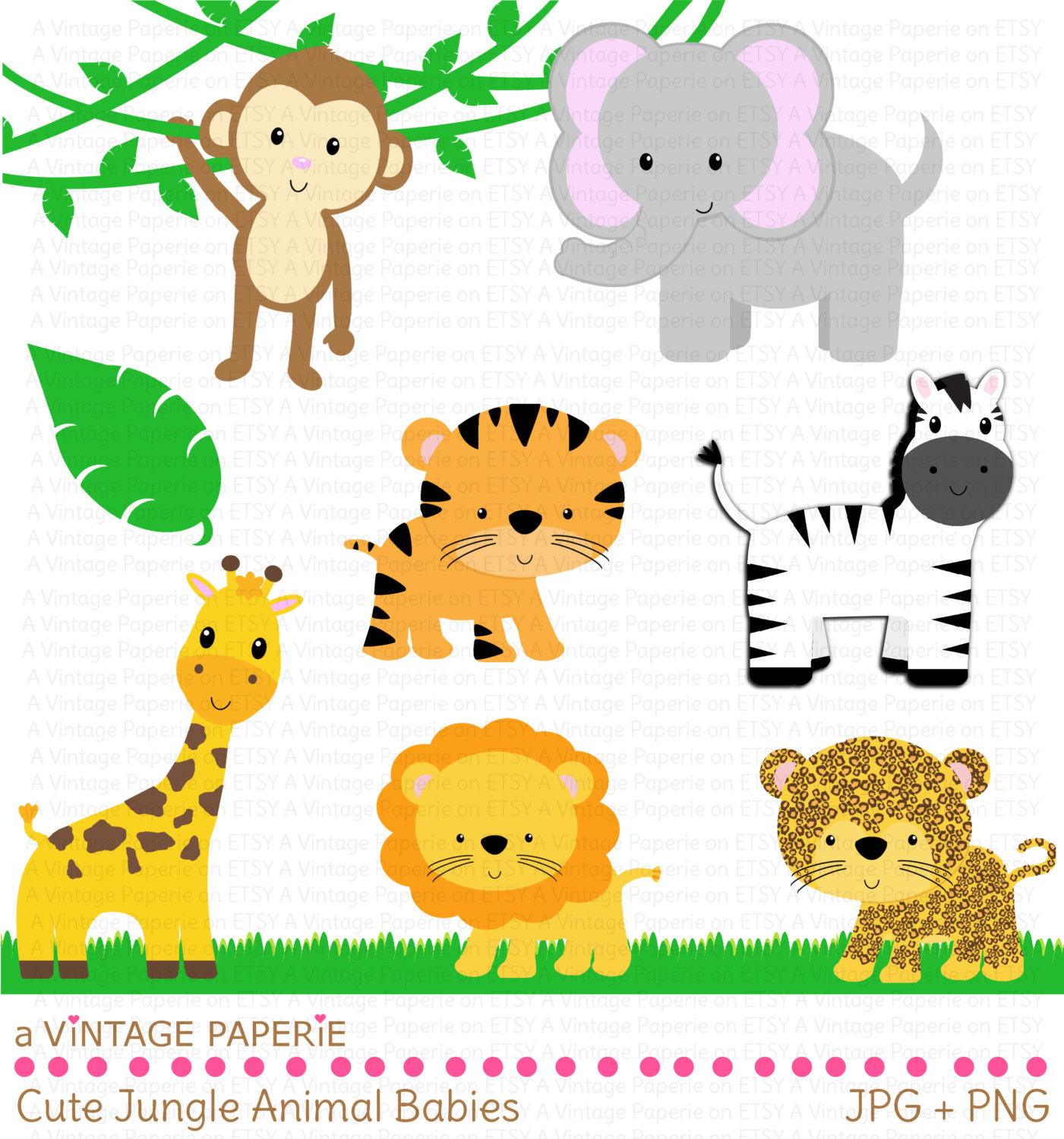 Clipart baby jungle animals 