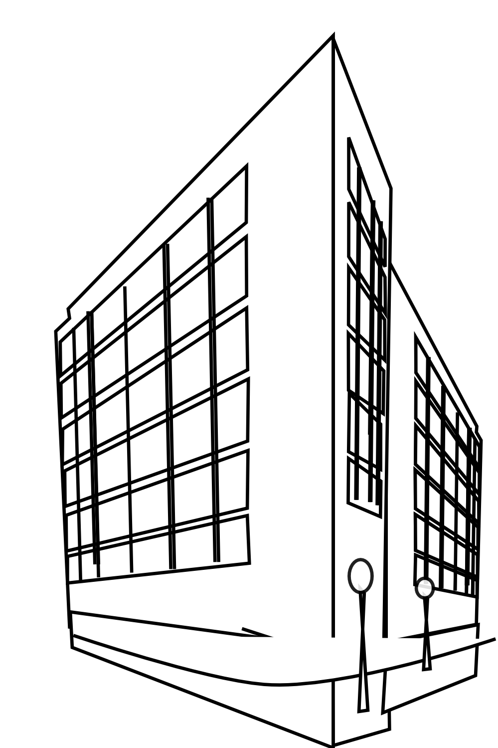 Office Building Black And White Clipart 