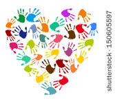 Handprint Heart Preschool Clipart 