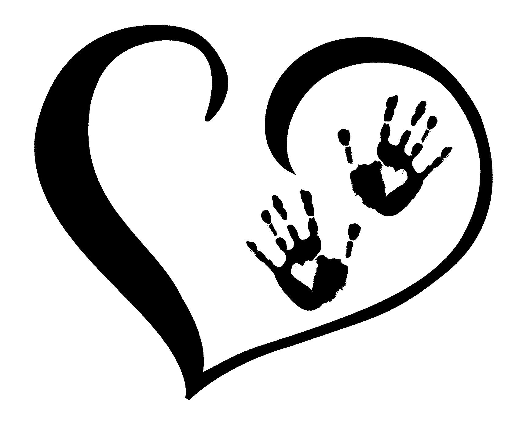 Handprint heart clipart 