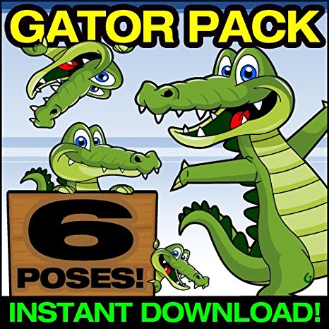 Amazon: Cartoon Alligator Clip Art 