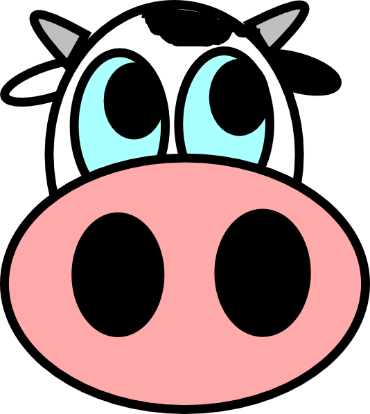 Cartoon cow face clipart no background 