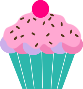 Pink Cupcake Vintage Clipart 