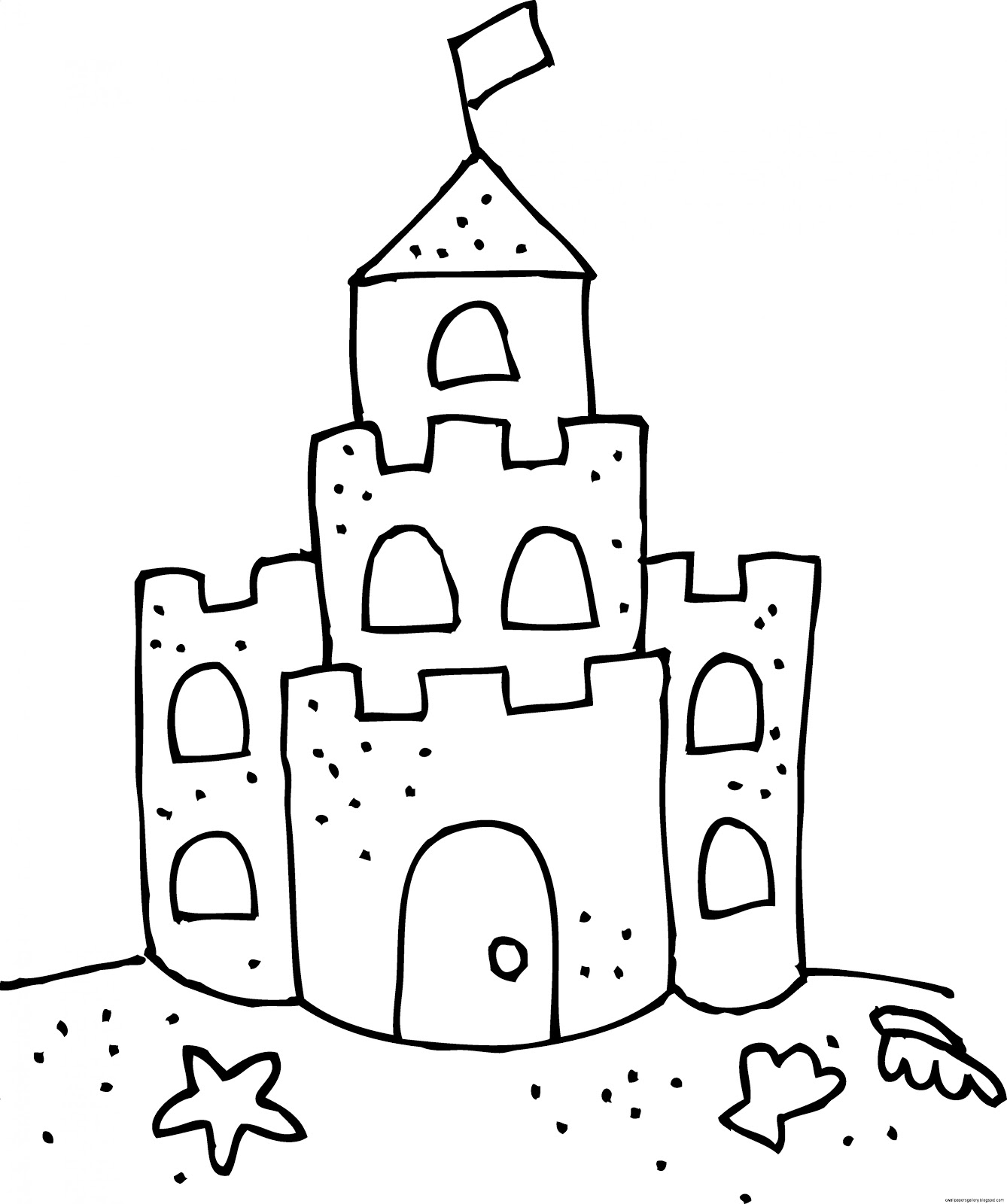 Sand Castle Clip Art Black And White 