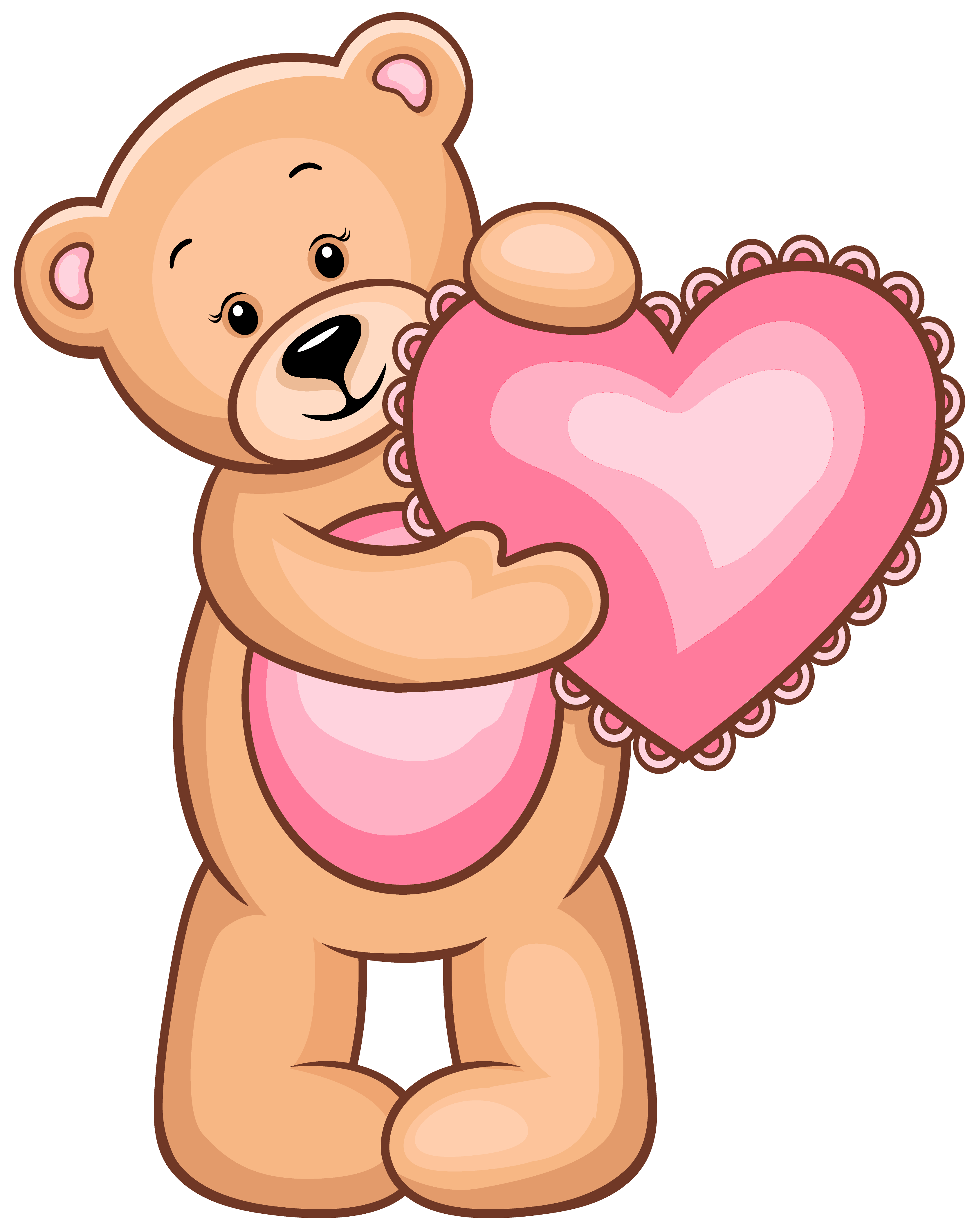 Heart teddy bear for valentines day clipart - Clip Art Library