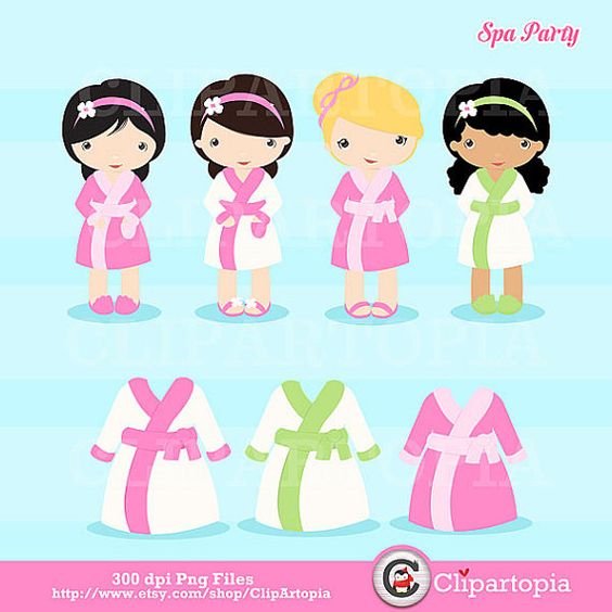Spa Party Digital Clipart / Girls Spa Party Cute Clip art For 