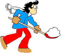 Clipart cleaning the snow off the road with a shovel 