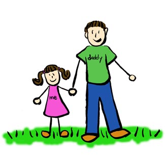 Girl and dad clipart 